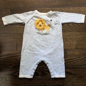Angel Dear Lion Design Yellow & Grey Romper